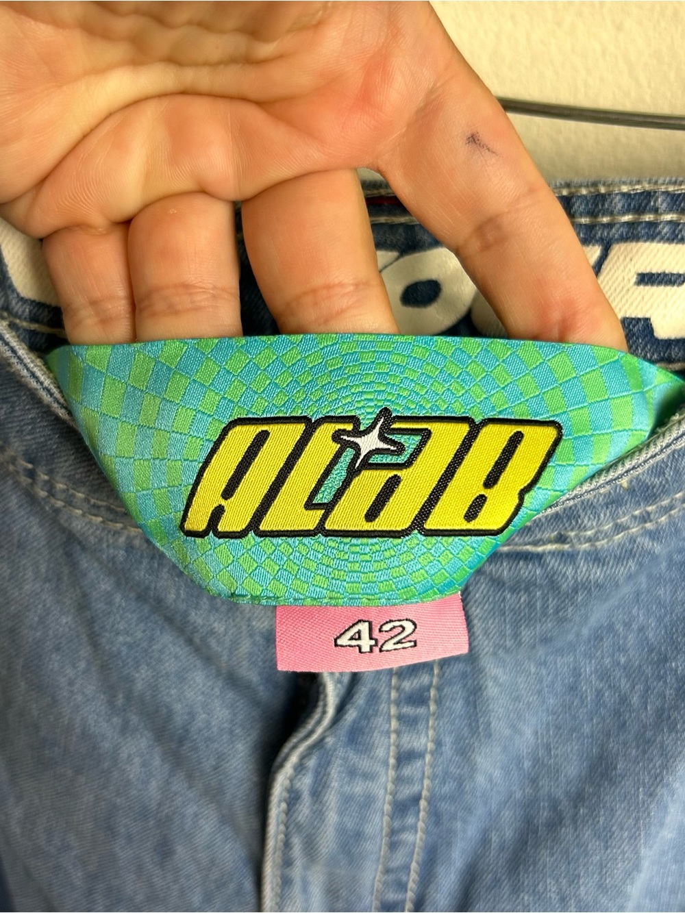 A. LAB Y2K Wide Leg Baggy Jeans | Rave Skater Grunge Denim 42 - Picture 7 of 12